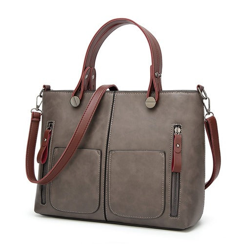 Dames Leren Schoudertas Vintage Look Chique