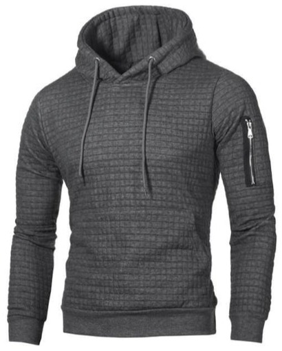 Heren Hoodie Slim Fit Ribboord en Trekkoord Capuchon
