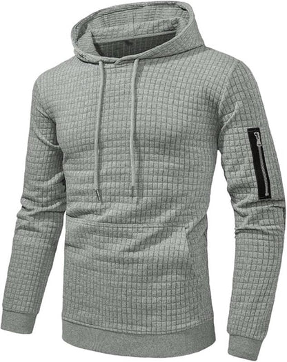 Heren Hoodie Slim Fit Ribboord en Trekkoord Capuchon