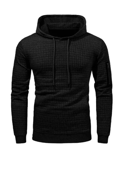 Heren Hoodie Slim Fit met Ribboorden en Trekkoord