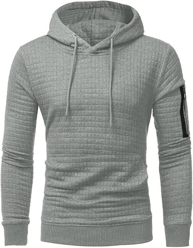 Heren Hoodie Slim Fit met Ribboorden en Trekkoord