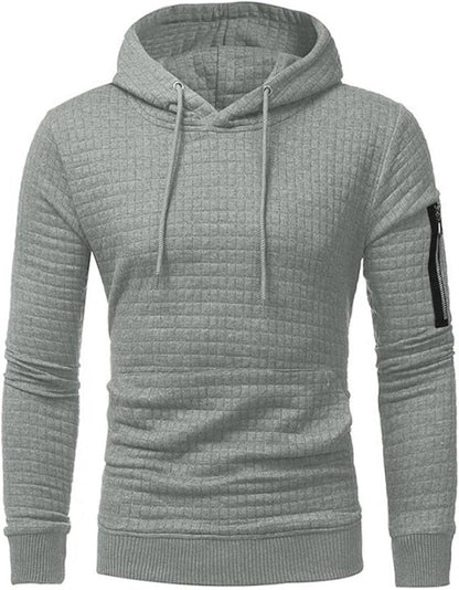 Heren Hoodie Slim Fit met Ribboorden en Trekkoord