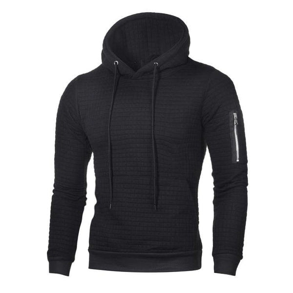 Heren Hoodie Slim Fit met Ribboorden en Trekkoord