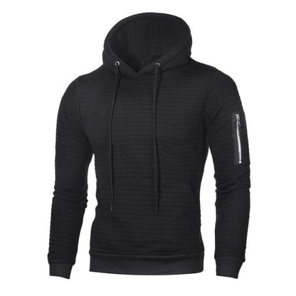 Heren Hoodie Slim Fit met Ribboorden en Trekkoord