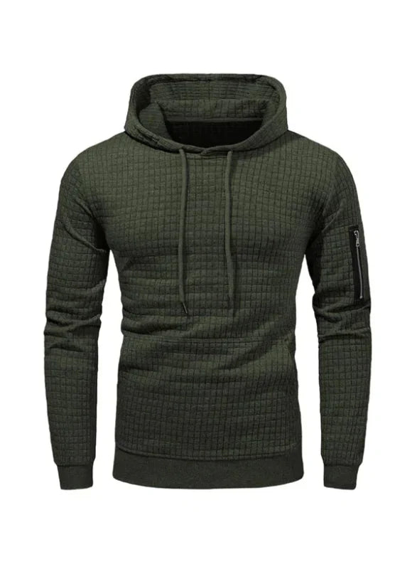 Heren Hoodie Slim Fit met Ribboorden en Trekkoord