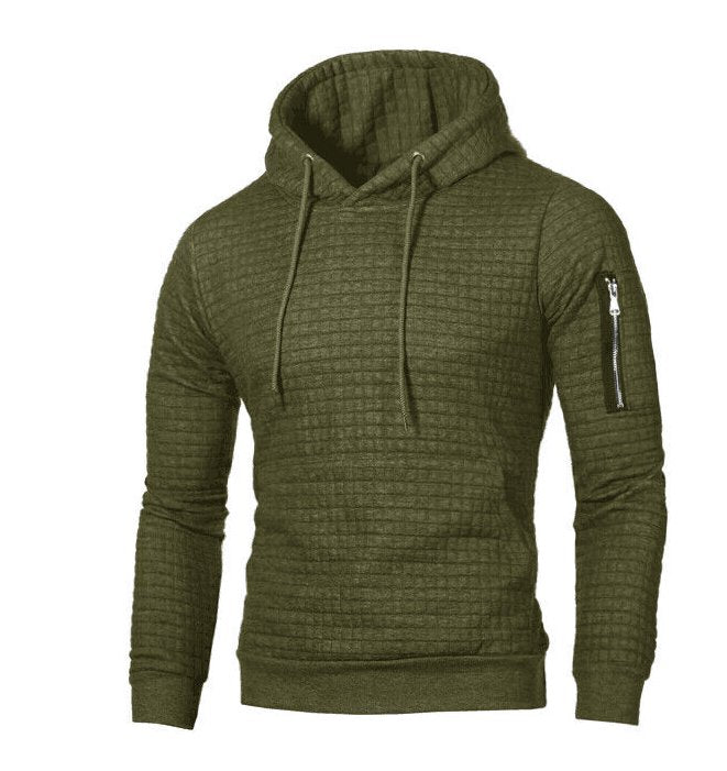 Heren Hoodie Slim Fit met Ribboorden en Trekkoord
