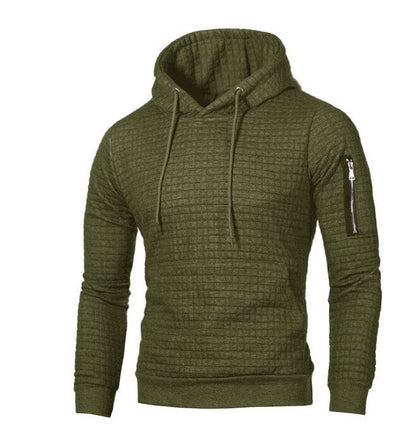 Heren Hoodie Slim Fit met Ribboorden en Trekkoord