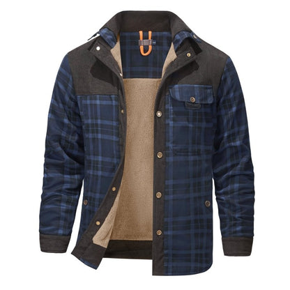 Herenjas Fleece Ruitpatroon Outdoor Stijl
