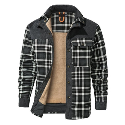 Herenjas Fleece Ruitpatroon Outdoor Stijl