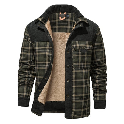 Herenjas Ruitpatroon Fleece Voering Outdoor Stijl