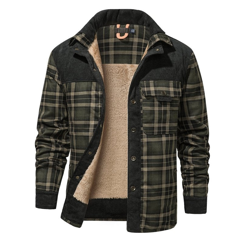 Herenjas Fleece Ruitpatroon Outdoor Stijl