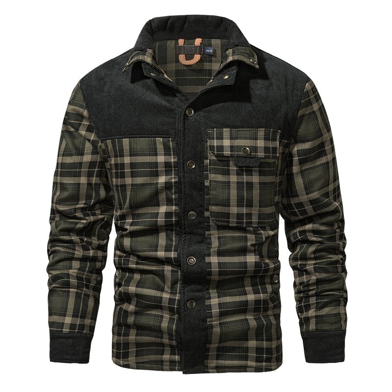 Herenjas Fleece Ruitpatroon Outdoor Stijl