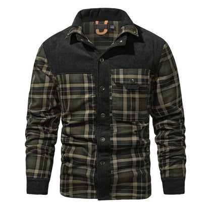 Herenjas Fleece Ruitpatroon Outdoor Stijl