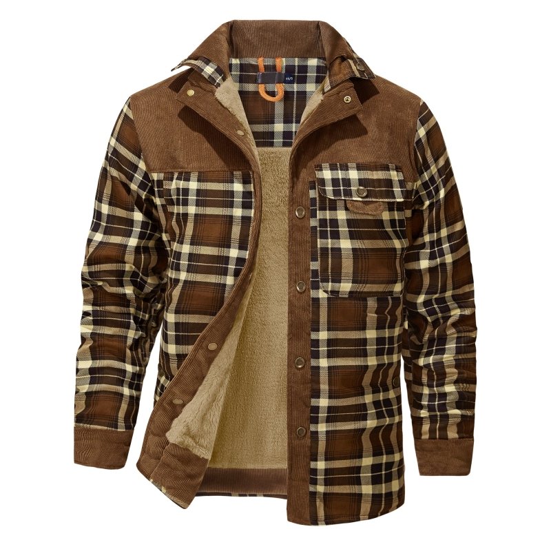Herenjas Fleece Ruitpatroon Outdoor Stijl