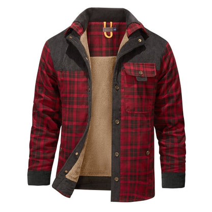 Herenjas Fleece Ruitpatroon Outdoor Stijl