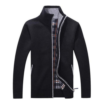 Heren Vest Gebreid met Rits en Opstaande Kraag Relax Fit