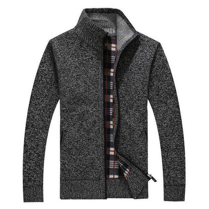 Heren Vest Gebreid met Rits en Opstaande Kraag Relax Fit