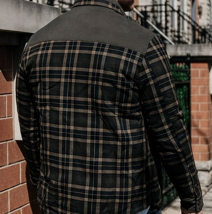 Herenjas Ruitpatroon Fleece Voering Outdoor Stijl