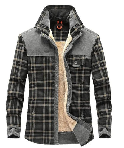 Heren Jas Geruit Fleece Lining en Kraag