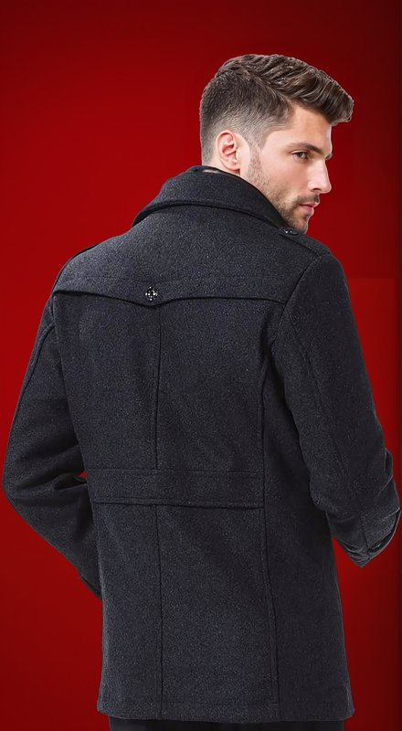 Heren Trenchcoat Waterdicht met Afneembaar Kraag