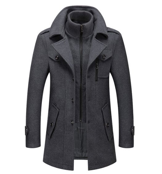 Heren Trenchcoat Waterdicht met Afneembaar Kraag