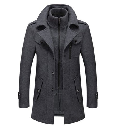 Heren Trenchcoat Waterdicht met Afneembaar Kraag