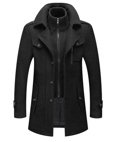 Heren Trenchcoat Waterdicht met Afneembaar Kraag