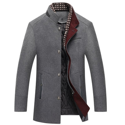 Herenjas Wolmix Warm met Afneembare Kraag Luxe Kwaliteit