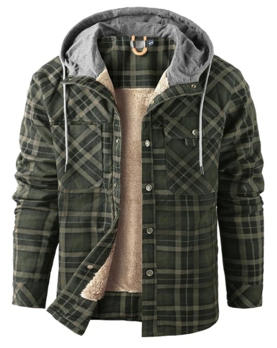Heren Winterjas Geruit Fleece Voor Warmte en Comfort