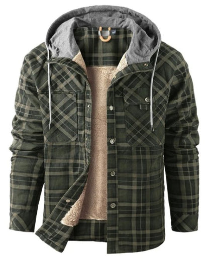 Heren Winterjas Geruit Fleece Voor Warmte en Comfort
