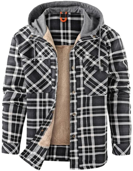 Heren Winterjas Geruit Fleece Voor Warmte en Comfort
