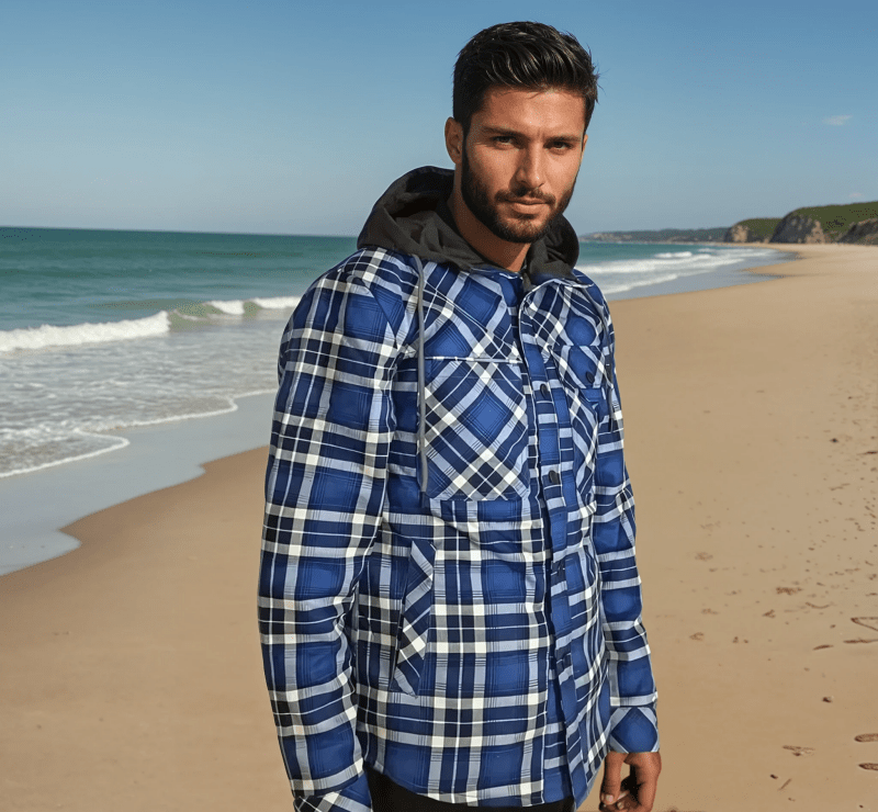 Heren Winterjas Geruit Fleece Voor Warmte en Comfort