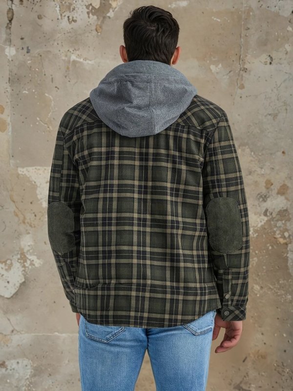 Heren Winterjas Geruit Fleece Lijn Warm en Waterdicht
