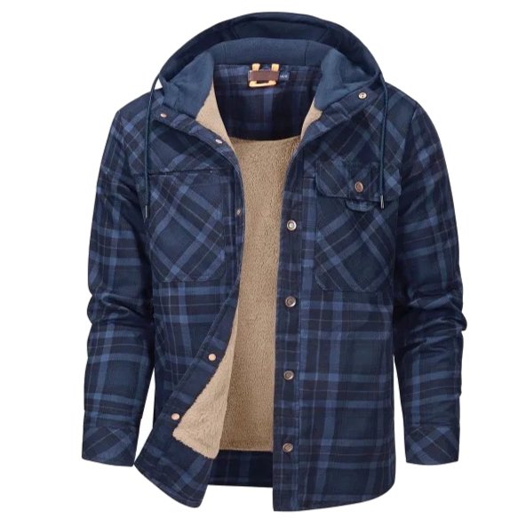 Heren Winterjas Geruit Fleece Lijn Warm en Waterdicht