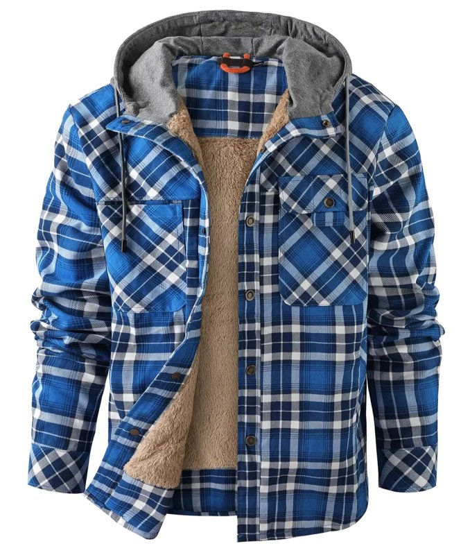 Heren Winterjas Geruit Fleece Lijn Warm en Waterdicht - StudioMarella