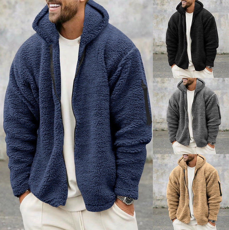 Hermy | Zachte fleecejack in de kleur Zwart voor heren in Lounge stijl ideaal voor de winter