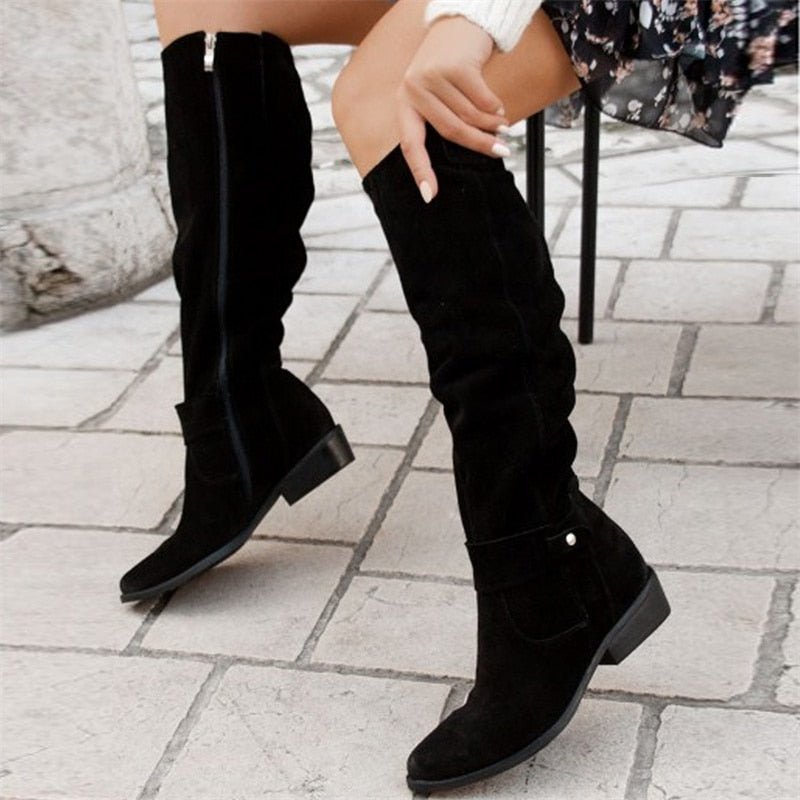 Dameslaarzen Hoge Boots Comfortabele Hak - StudioMarella