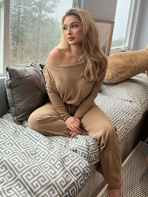Dames Gebreide Set Off-Shoulder Top Comfortabel en Stijlvol - StudioMarella