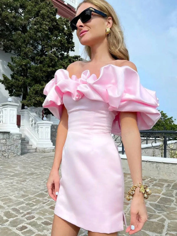 Elegante Avondjurk Off-Shoulder met Ruffles
