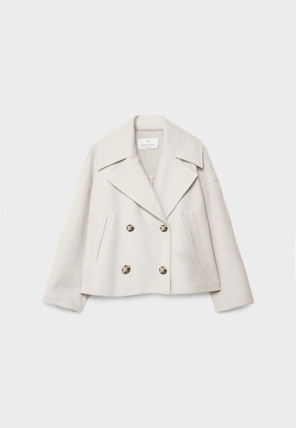 Korte Double Breasted Jas voor Vrouw Anna Stijl