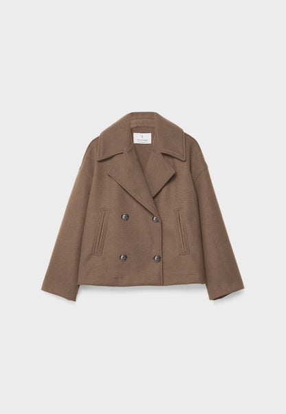 Korte Double Breasted Jas voor Vrouw Anna Stijl
