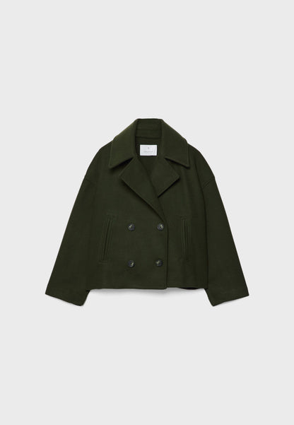 Korte Double Breasted Jas voor Vrouw Anna Stijl