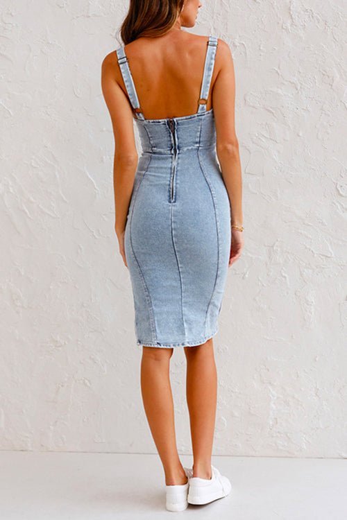 Zomerjurk Denim Korte Jurk Vrouw