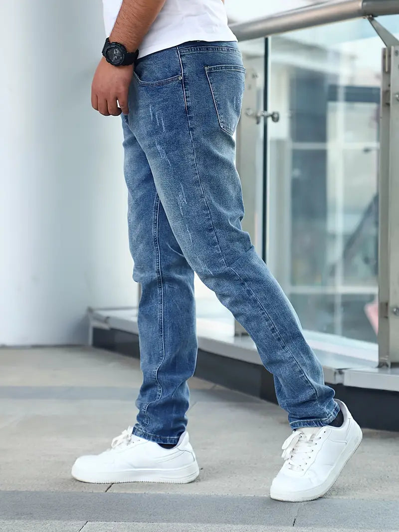 Heren Spijkerbroek Slim Fit Stretch Jeans