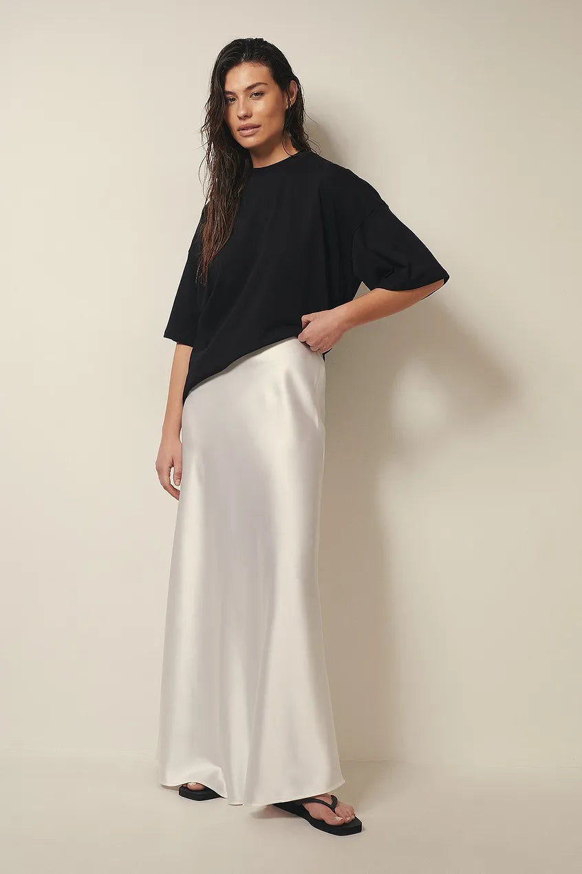 Satijnen Maxi Rok A-Lijn voor Dames Glanzend en Elegante - StudioMarella