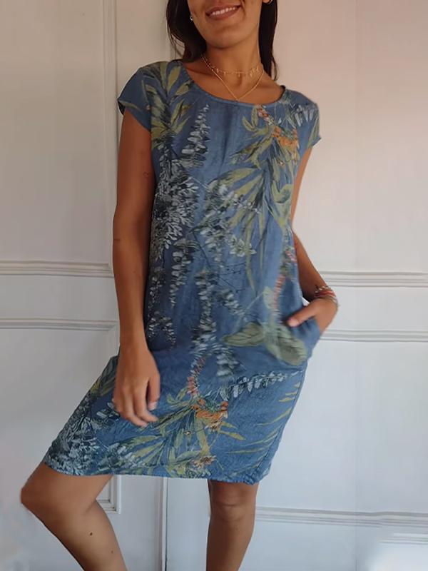 Luxe Jurk Ronde Hals Comfy Zomers Jurken voor Vrouwen