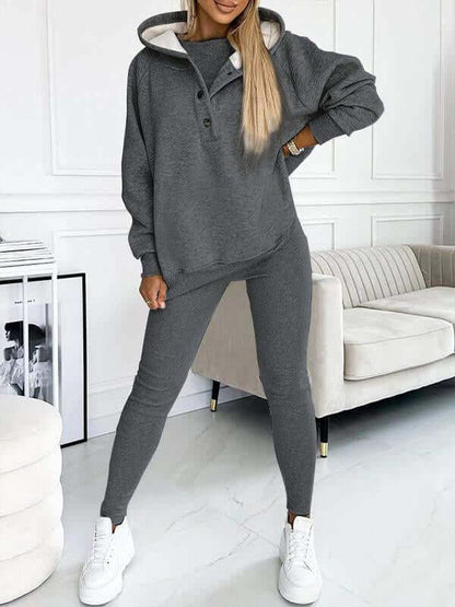 Dames Hoodie Set Fleece - Comfortabele Trui met Broek