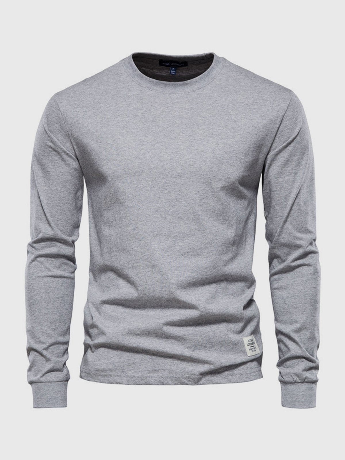 Heren Katoenen Longsleeve met Ronde Hals Comfortabel