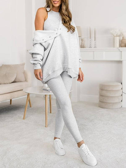 Dames Hoodie Set Fleece - Comfortabele Trui met Broek