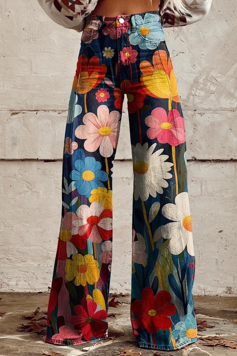 Mila Bloemen Jeans Comfortabele Fit - StudioMarella